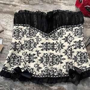 Black and White Corset Top